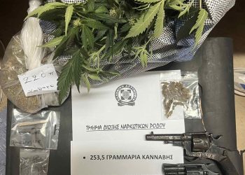 Κατασχέθηκαν 18 δενδρύλλια κάνναβης, 225 γραμμ. κατεργασμένης, 29 γραμμάρια ακατέργαστης και 2 περίστροφα Κατασχέθηκαν 18 δενδρύλλια κάνναβης, 225 γραμμ. κατεργασμένης, 29 γραμμάρια ακατέργαστης και 2 περίστροφα