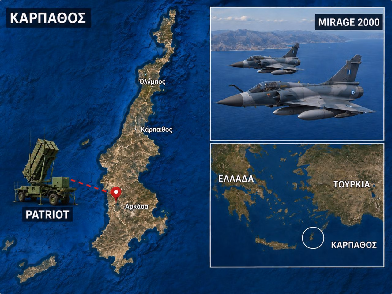 Φεύγουν οι Patriots από την Κάρπαθο και πάνε Mirage 2000-5 Φεύγουν οι Patriots από την Κάρπαθο και πάνε Mirage 2000-5